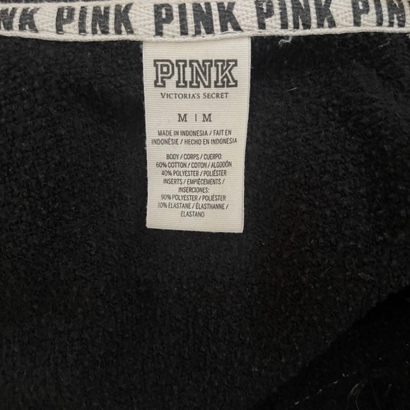 Victoria's Secret PINK Size Medium Sequins Bling Zip Up Hoodie Black&red Limited - Picture 5 of 5
